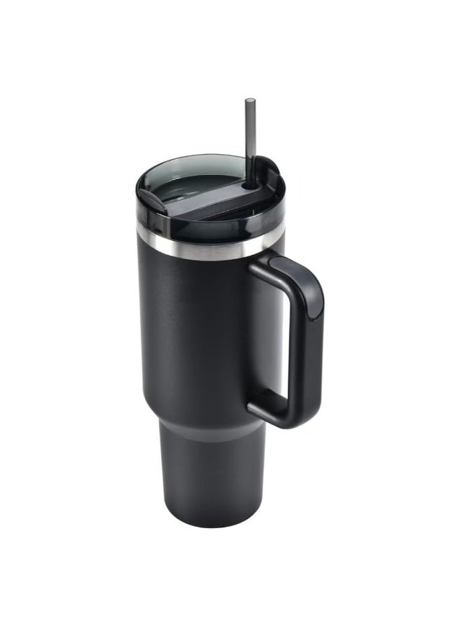 كوب معزول بتفريغ الهواء مع شفاطة، سعة 40 أونصة، أسود - Image 2